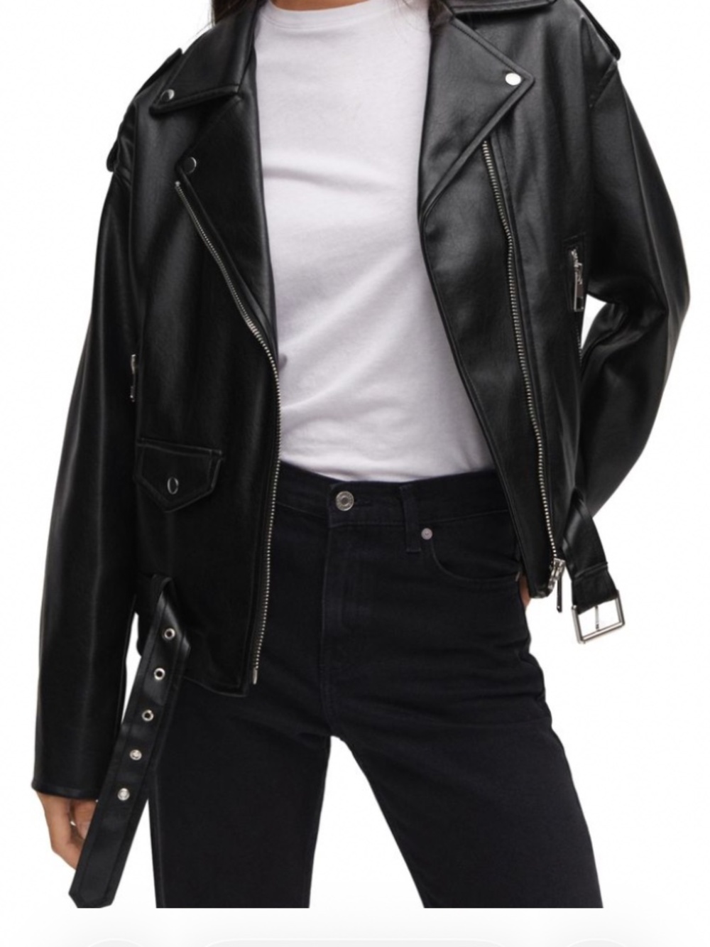 Mango oversized motorcycle jacket